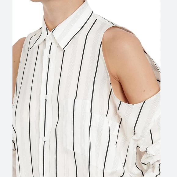 Asymmetrical sheer Maison Margiela open shoulder blouse - Picture 4 of 13